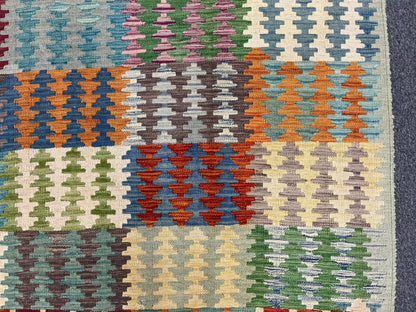Kilim Flatweave 7X10 Reversible Multicolor Wool Rug # 13574