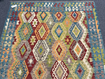 Kilim 6X8 Flatweave Reversible Multicolor Wool Rug # 13560