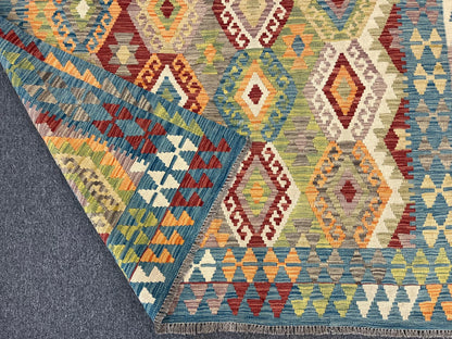 Kilim 6X8 Flatweave Reversible Multicolor Wool Rug # 13560