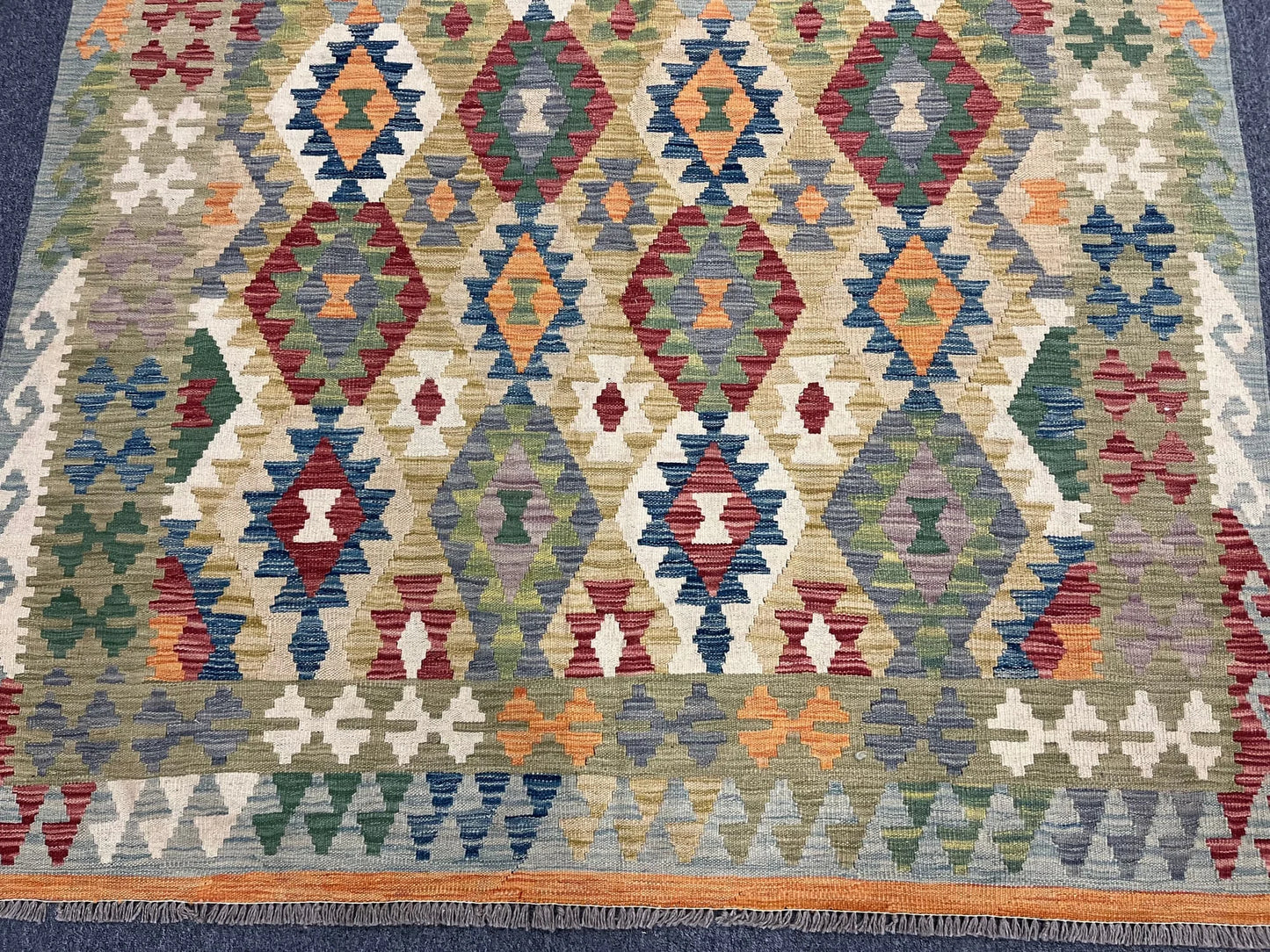 Kilim 6X8 Flatweave Reversible Multicolor Wool Rug # 13562