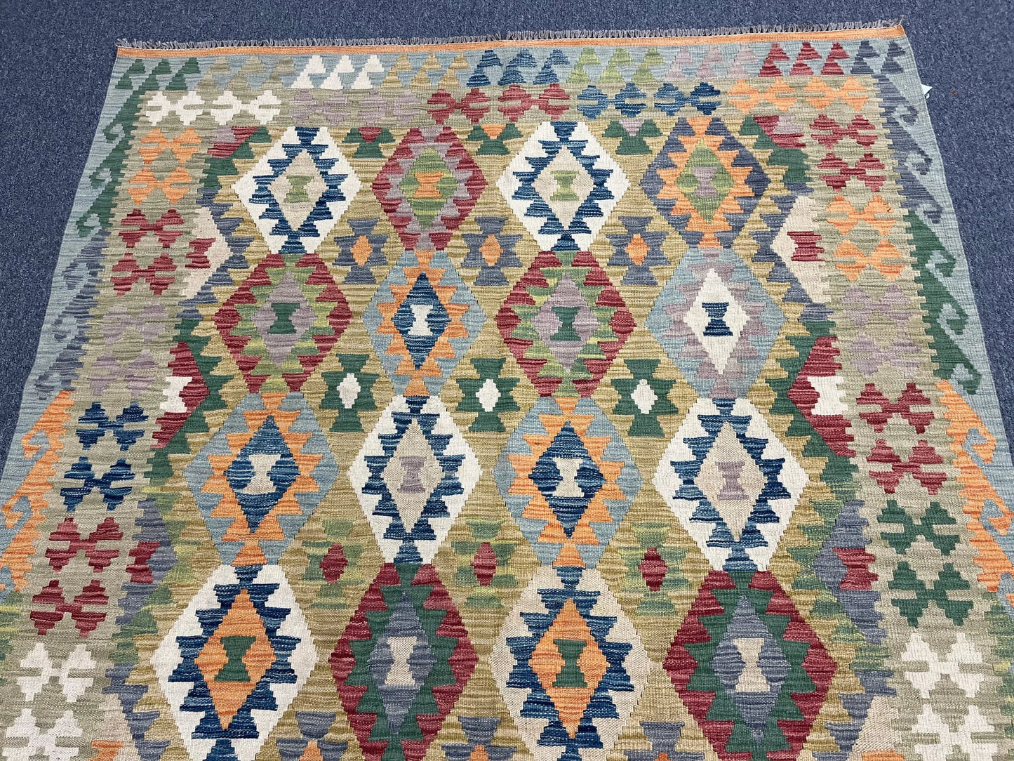 Kilim 6X8 Flatweave Reversible Multicolor Wool Rug # 13562