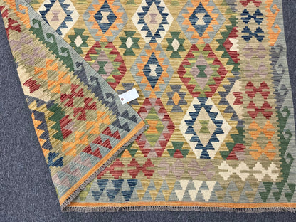 Kilim 6X8 Flatweave Reversible Multicolor Wool Rug # 13562