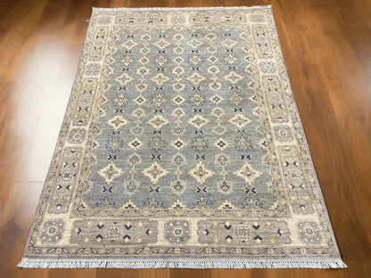 Oushak Ivory/Gray 5X7 Handmade Wool Rug # 11847