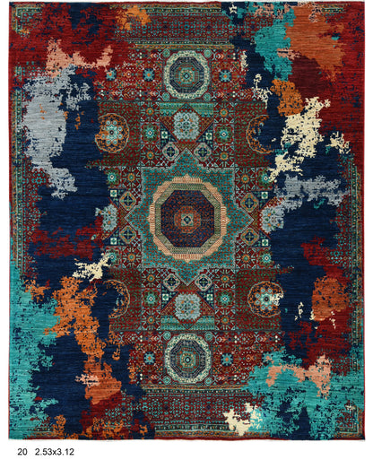 8X10 Mamluk Multicolor Handmade Wool Rug # 14715
