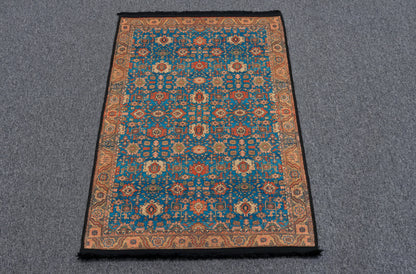 Light Blue Machine Washable Area Rug