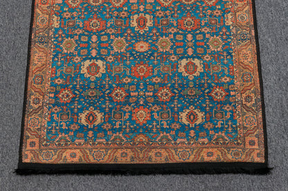 Light Blue Machine Washable Area Rug