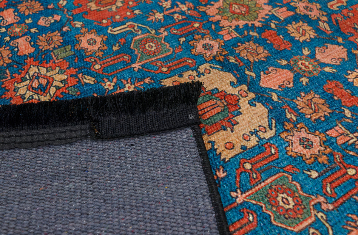 Light Blue Machine Washable Area Rug