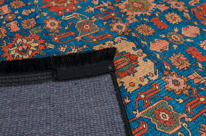 Light Blue Machine Washable Area Rug