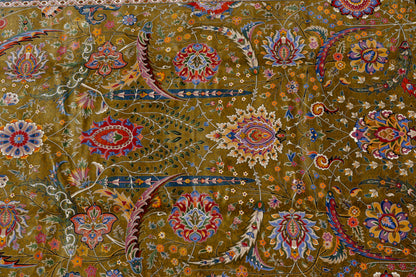 5X8 Silk Handloom Brown Multicolor Rug # 14753