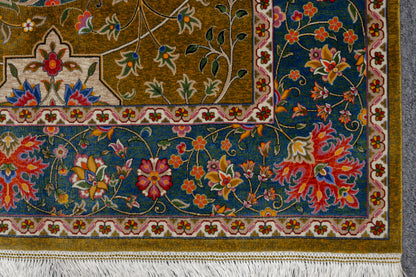 5X8 Silk Handloom Brown Multicolor Rug # 14753