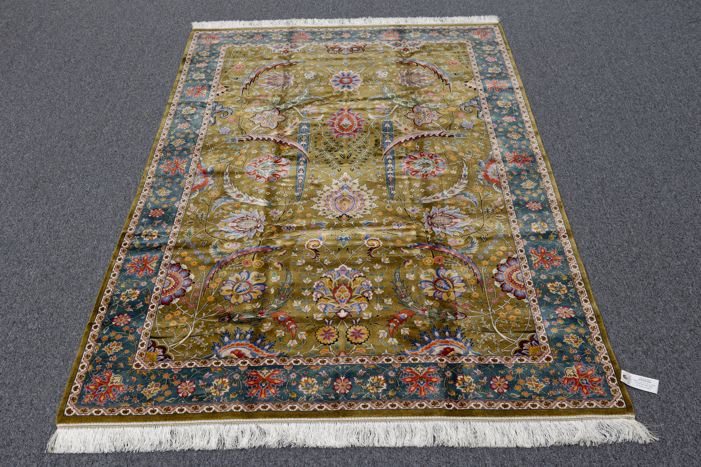 5X8 Silk Handloom Brown Multicolor Rug # 14753