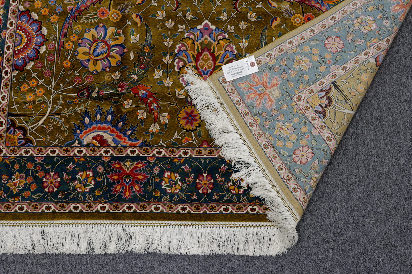 5X8 Silk Handloom Brown Multicolor Rug # 14753