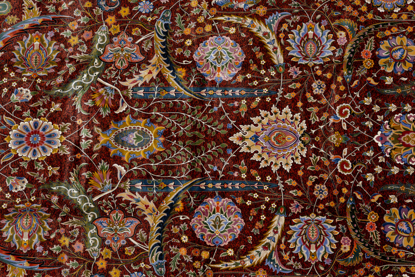 5X8 Silk Handloom Red Multicolor Rug # 14755