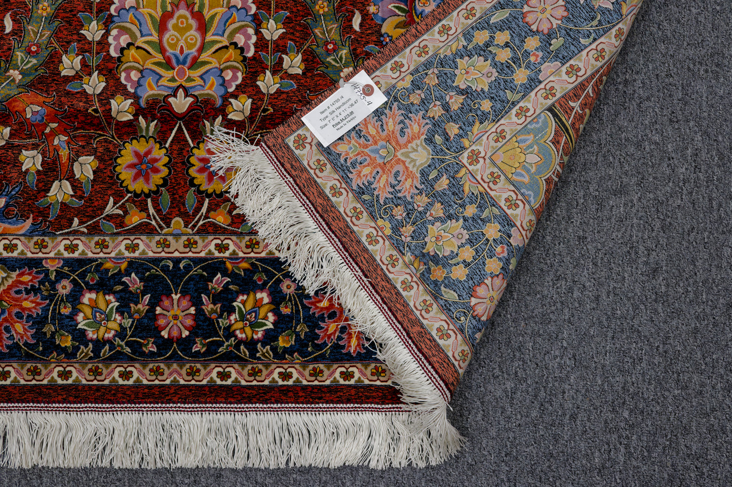 5X8 Silk Handloom Red Multicolor Rug # 14755