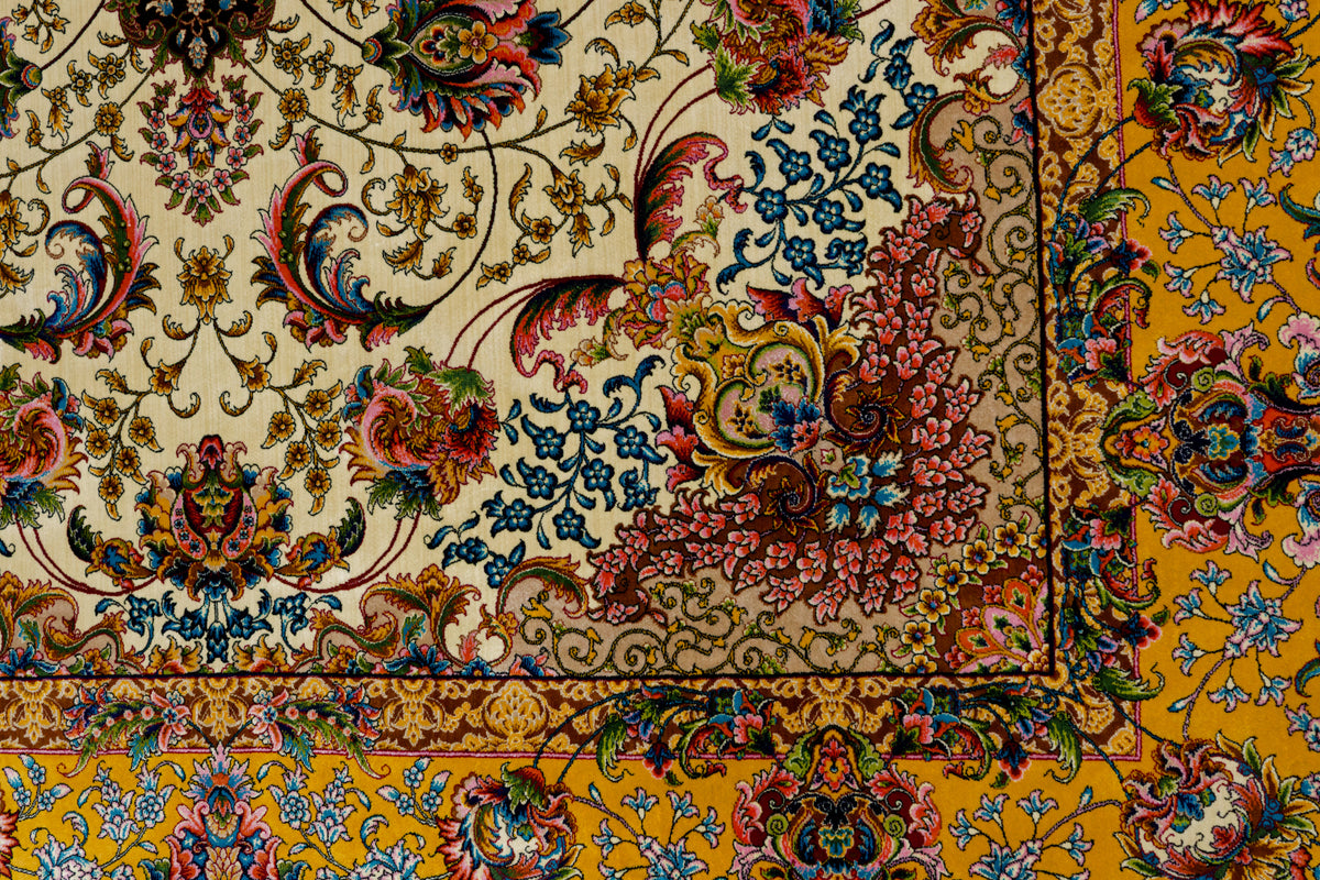 5X8 Silk Handloom Multicolor Rug # 14359