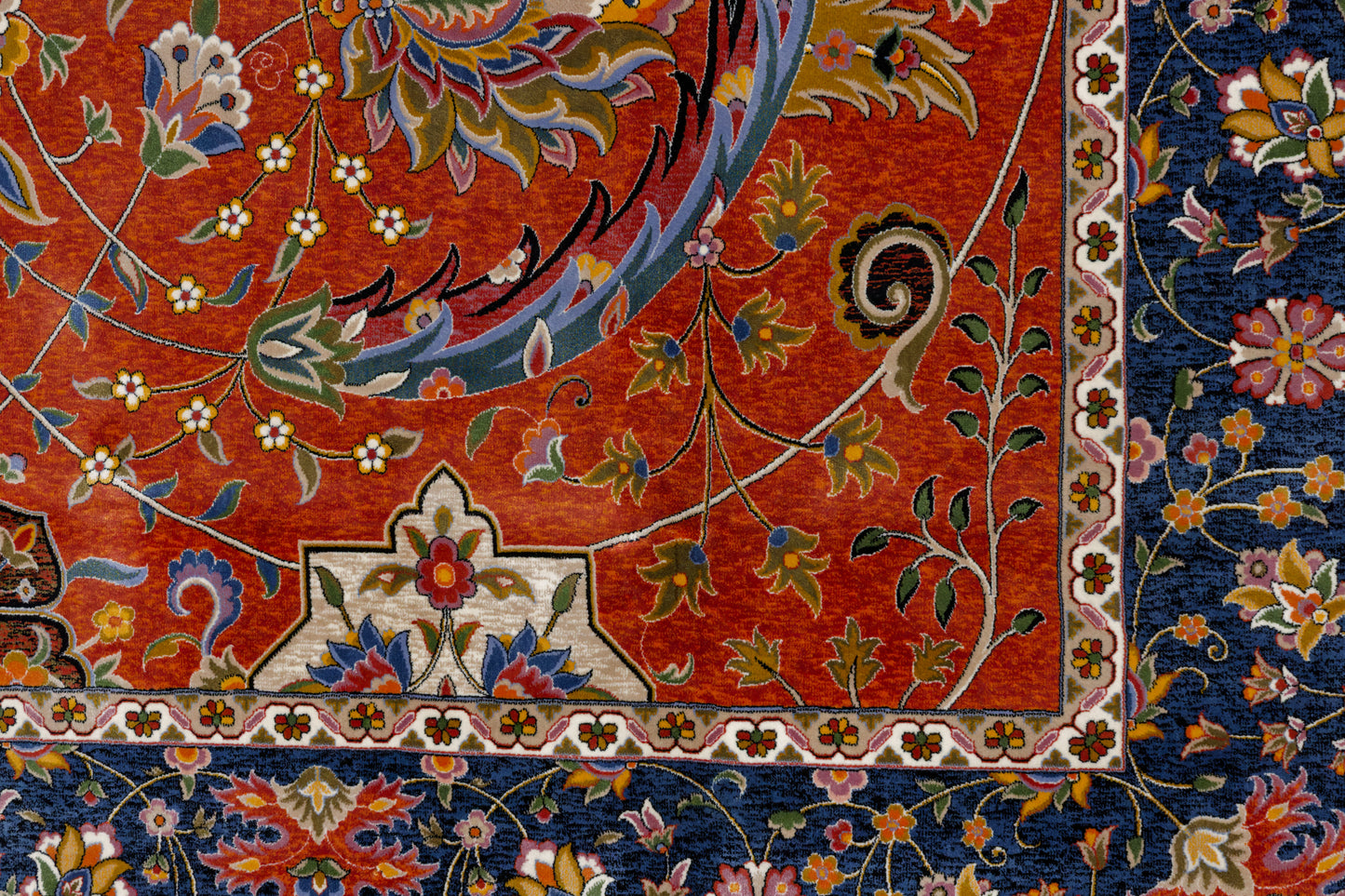 5X8 Silk Handloom Red Multicolor Rug # 14752