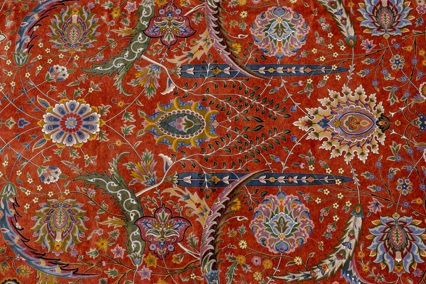 5X8 Silk Handloom Red Multicolor Rug # 14752