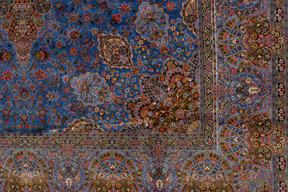 5X8 Silk Handloom Light Blue Multicolor Rug # 14754