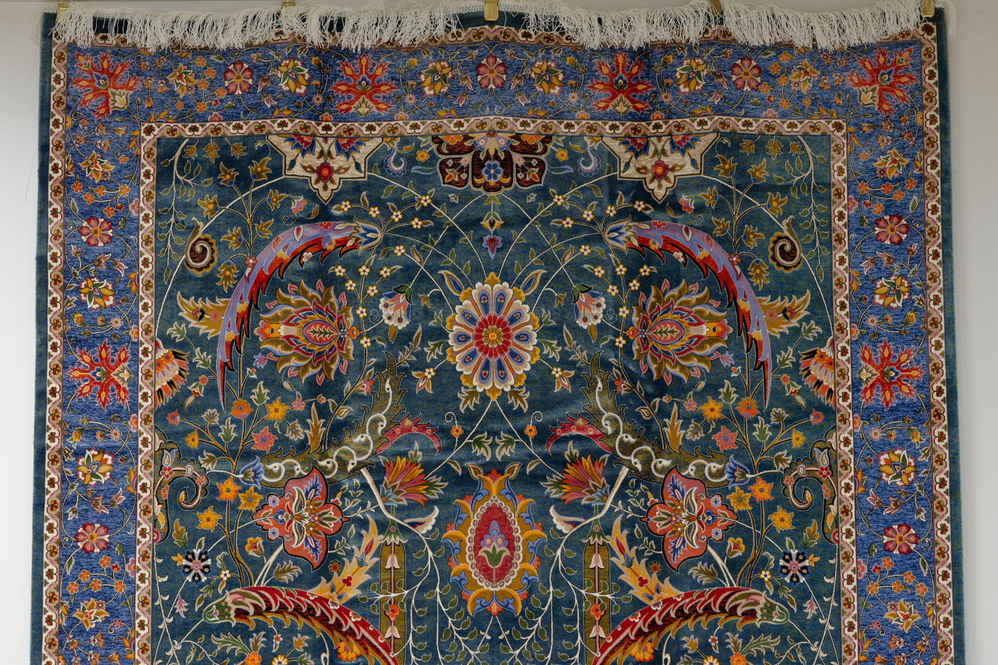 5X8 Silk Handloom Light Green Multicolor Rug # 14757