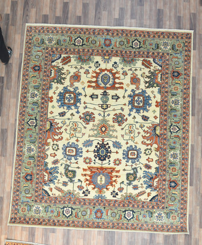 8X10 Afghan Mohal Beige Handmade Wool Rug # 14631