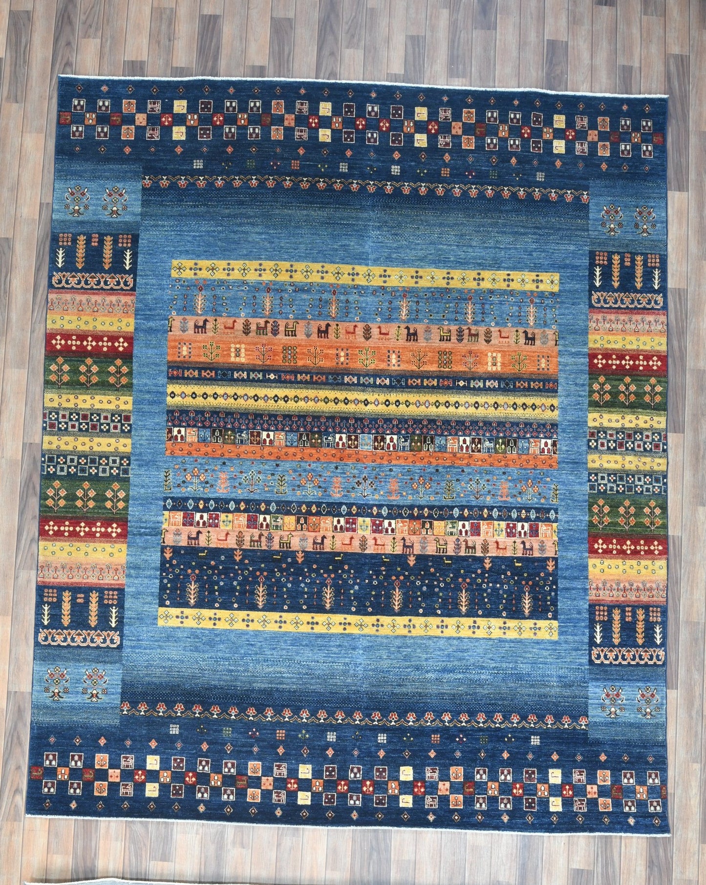 8X10 Afghan Khurjin Gabbeh Handmade Wool Rug # 14634