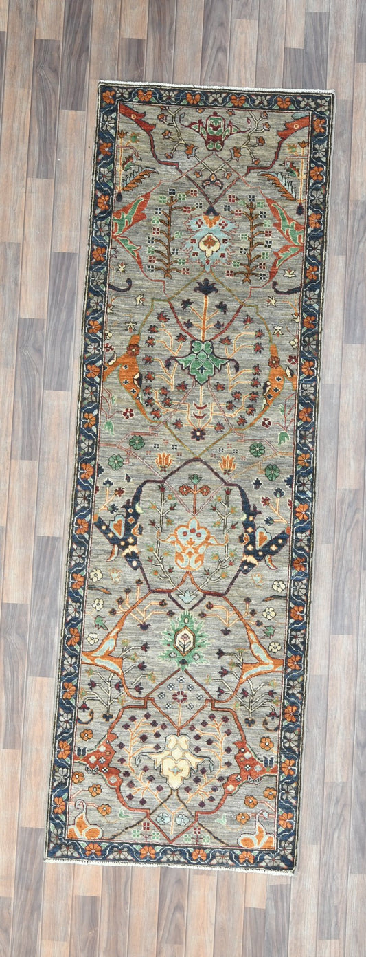 2' 9"X 9' Afghan Bijer Handmade Wool Runner Rug # 14644
