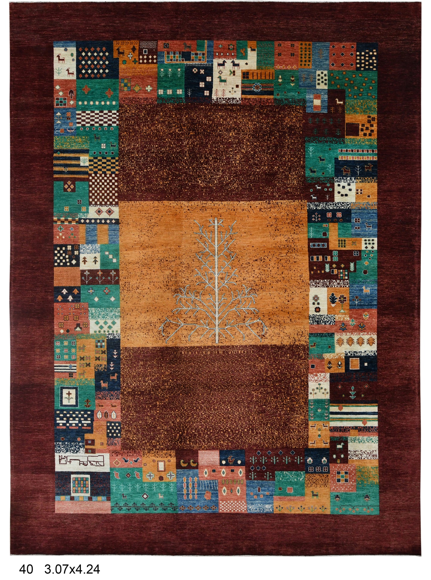 10X14 Gabbeh Tribal Handmade Wool Tribal Rug # 14735