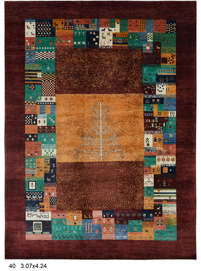 10X14 Gabbeh Tribal Handmade Wool Tribal Rug # 14735