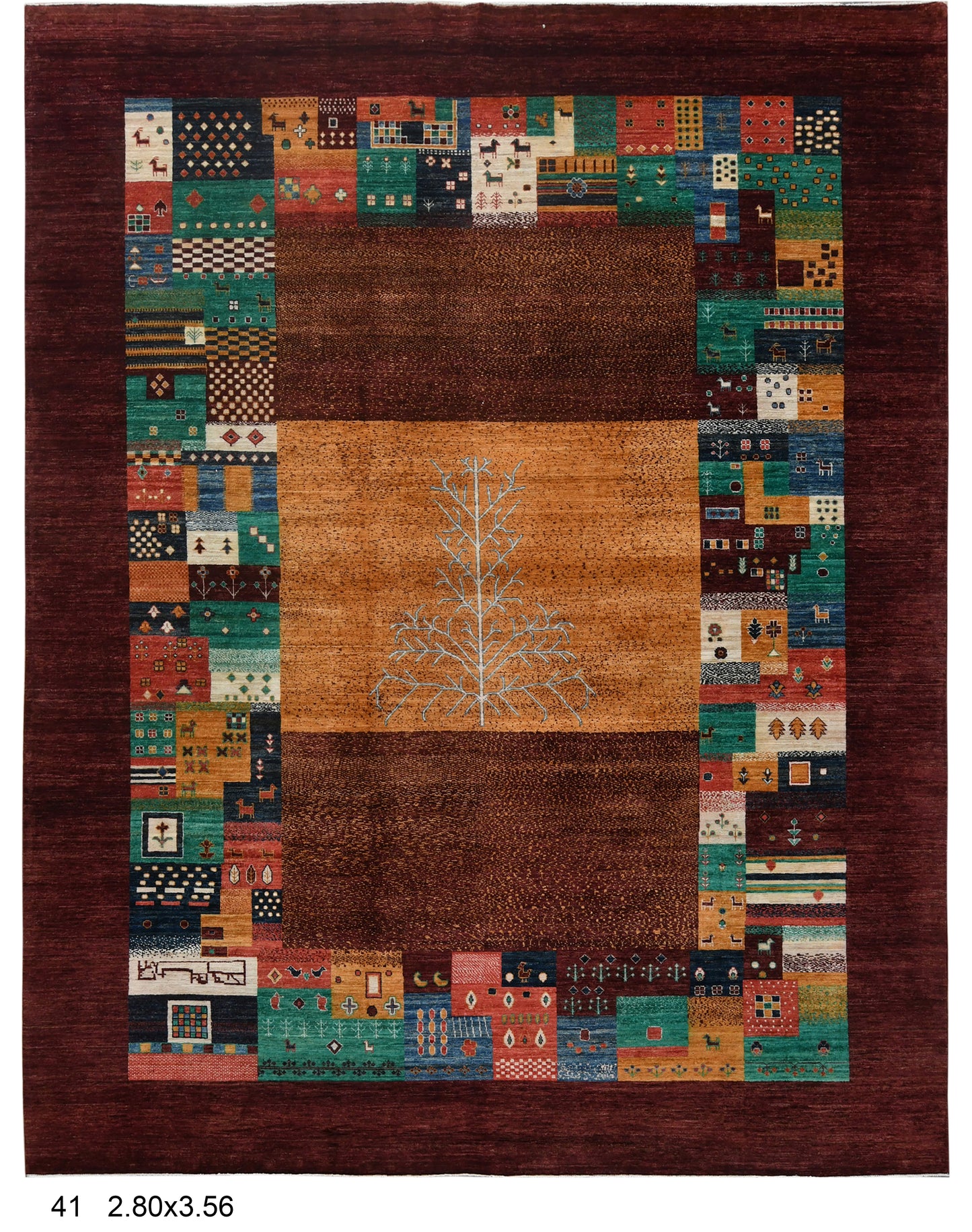 9X12 Tribal Gabbeh Handmade Wool Tribal Rug # 14736