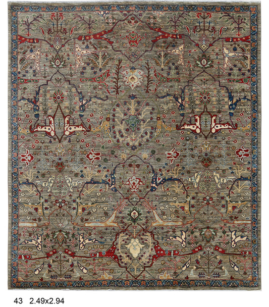 8X10 Gray Bijar Handmade Wool Rug # 14738