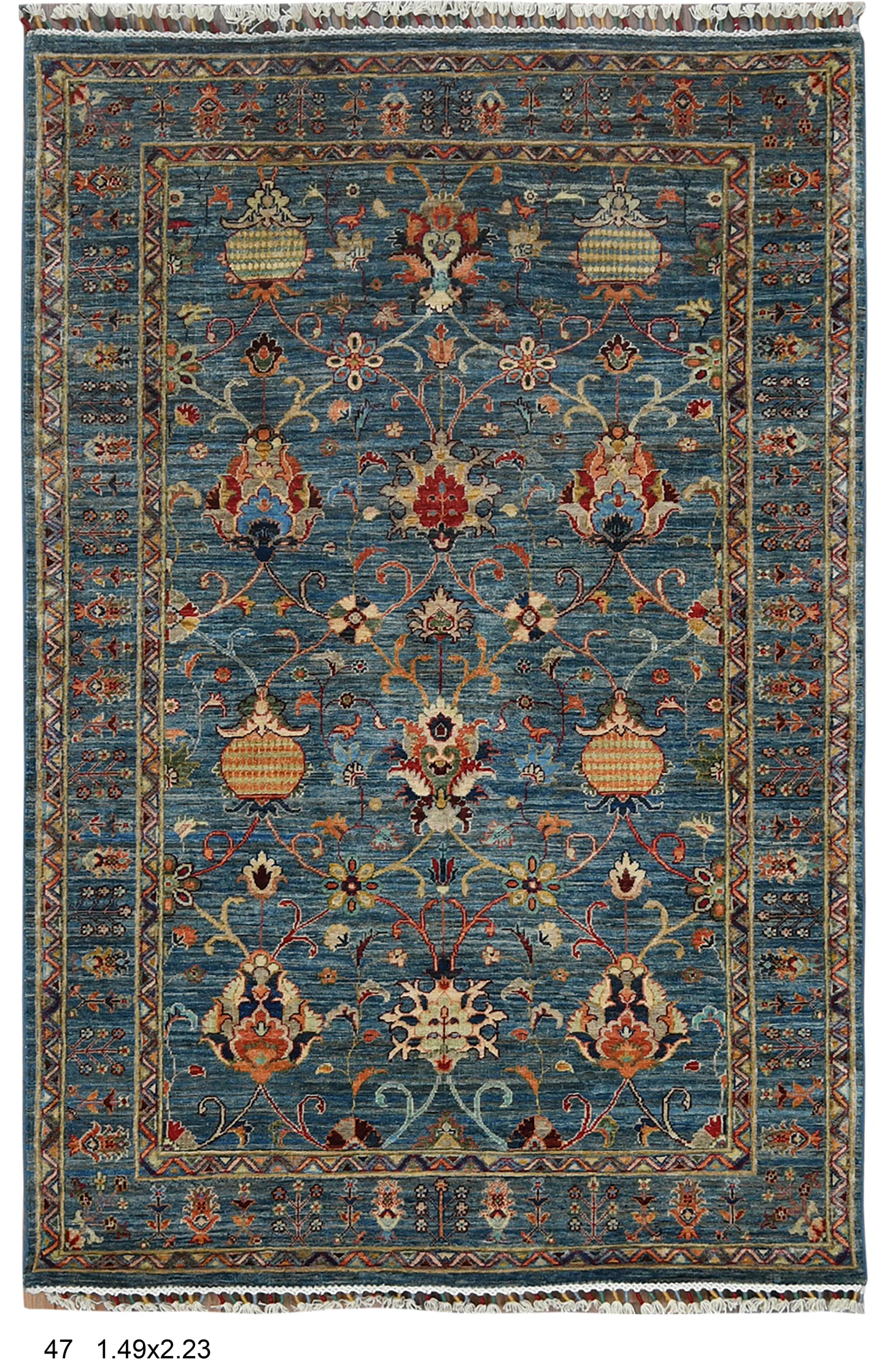5X7 Light Blue Aryana Handmade Wool Rug # 14742