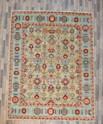 9X12 Mina khani Light Blue Handmade Wool Rug # 14666