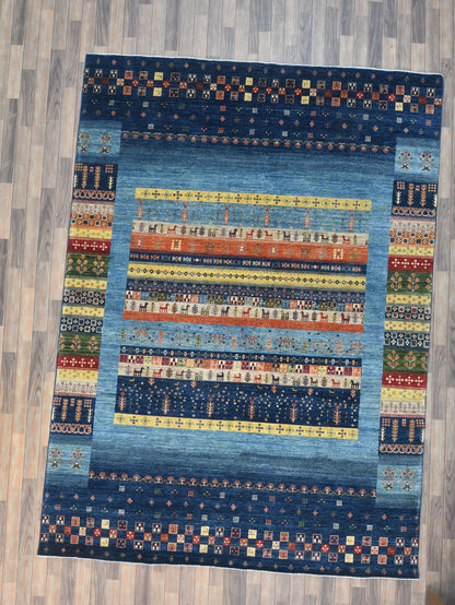 8X11 Afghan Khurjin Gabbeh Handmade Wool Rug # 14667