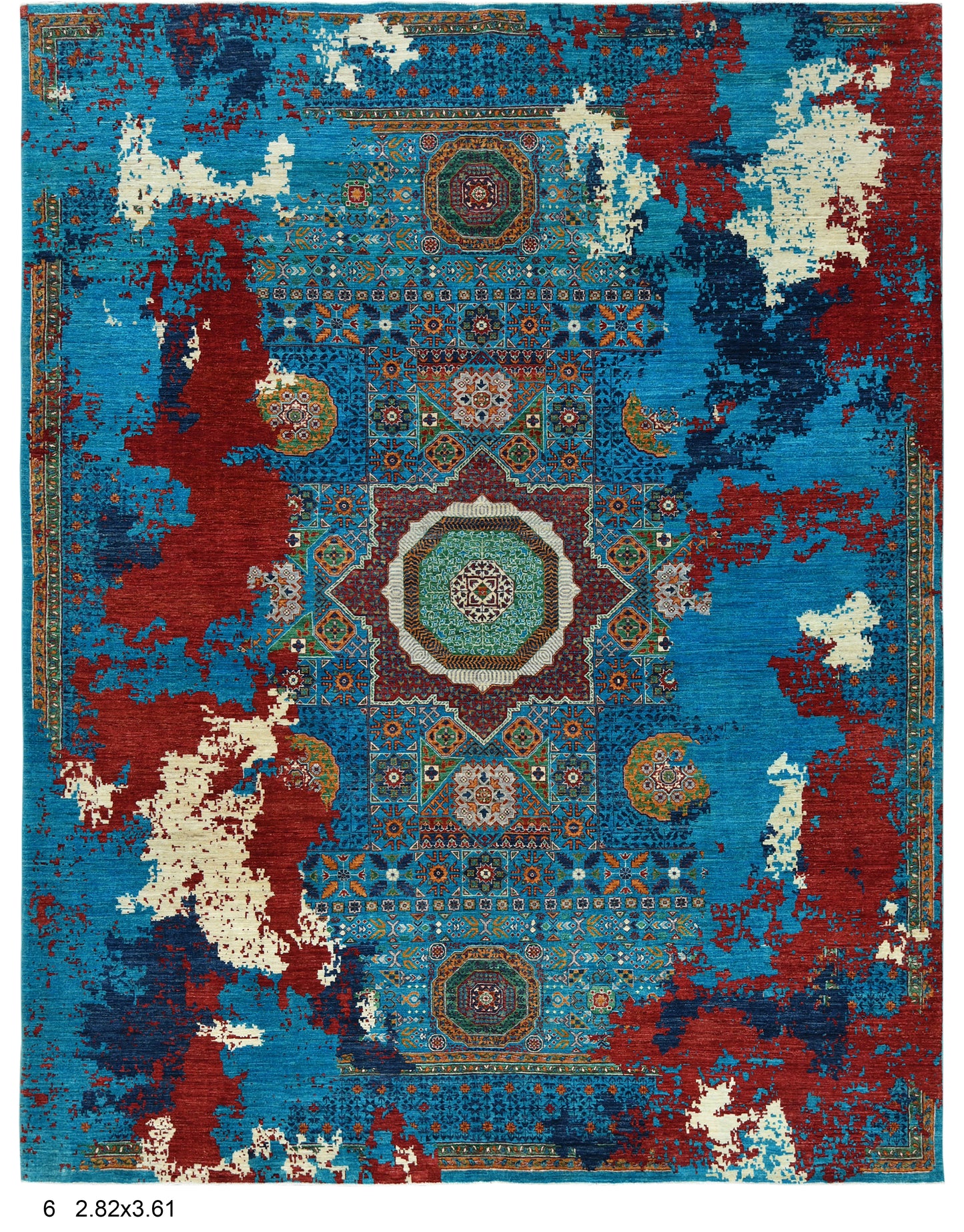9X12 Mamluk Multicolor Handmade Wool Rug # 14701