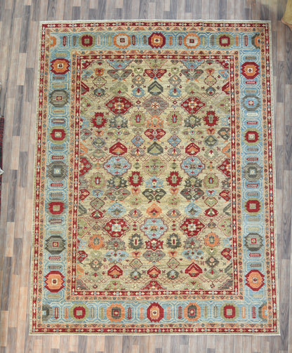 9X12 Mina khani Light Blue Handmade Wool Rug # 14671