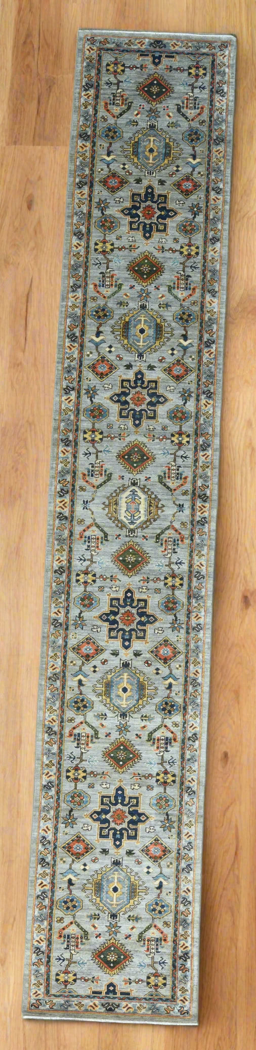 2' 8"X16 Afghan Karaja Handmade Wool Runner Rug # 14677