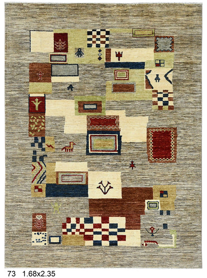 6X8 Gabbeh Loribaft Handmade Wool Tribal Rug # 14434