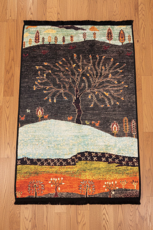 3X4 Tree Machine Washable Area Rug