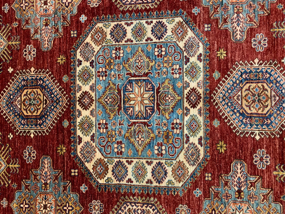 Authentic Super Kazak 9x12 Handmade Wool Rug | Bedford Rugs # 12129