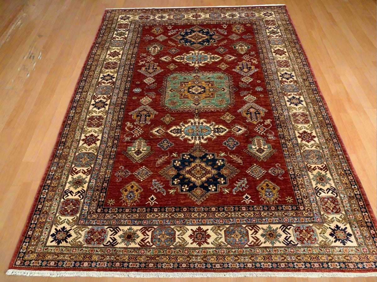 Authentic Super Kazak 9x12 Handmade Wool Rug | Bedford Rug # 12138