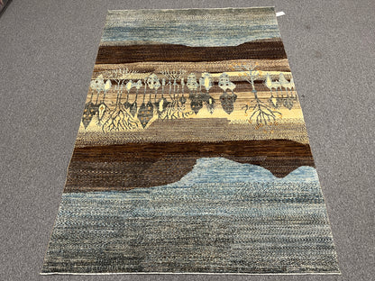 6X9 Gabbeh Loribaft Handmade Wool Tribal Rug # 14406
