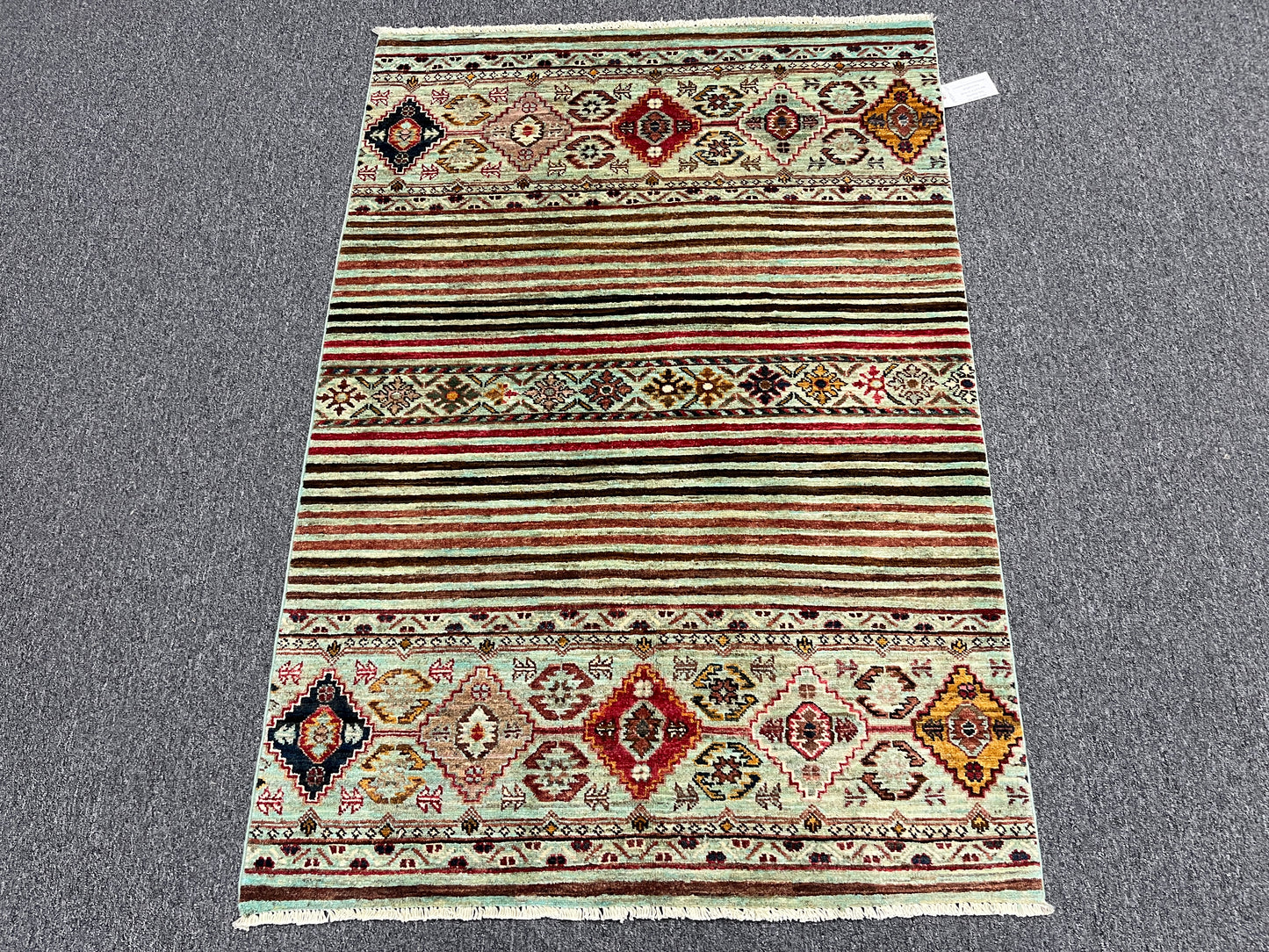 Multicolor Khorjin 3X5 Handmade Wool Rug # 14530