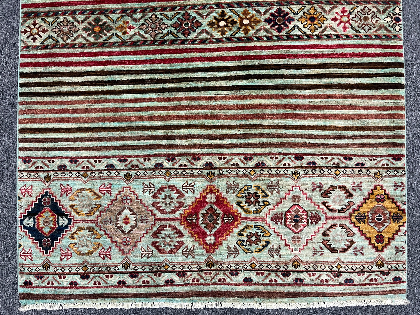 Multicolor Khorjin 3X5 Handmade Wool Rug # 14530