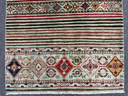 Multicolor Khorjin 3X5 Handmade Wool Rug # 14530