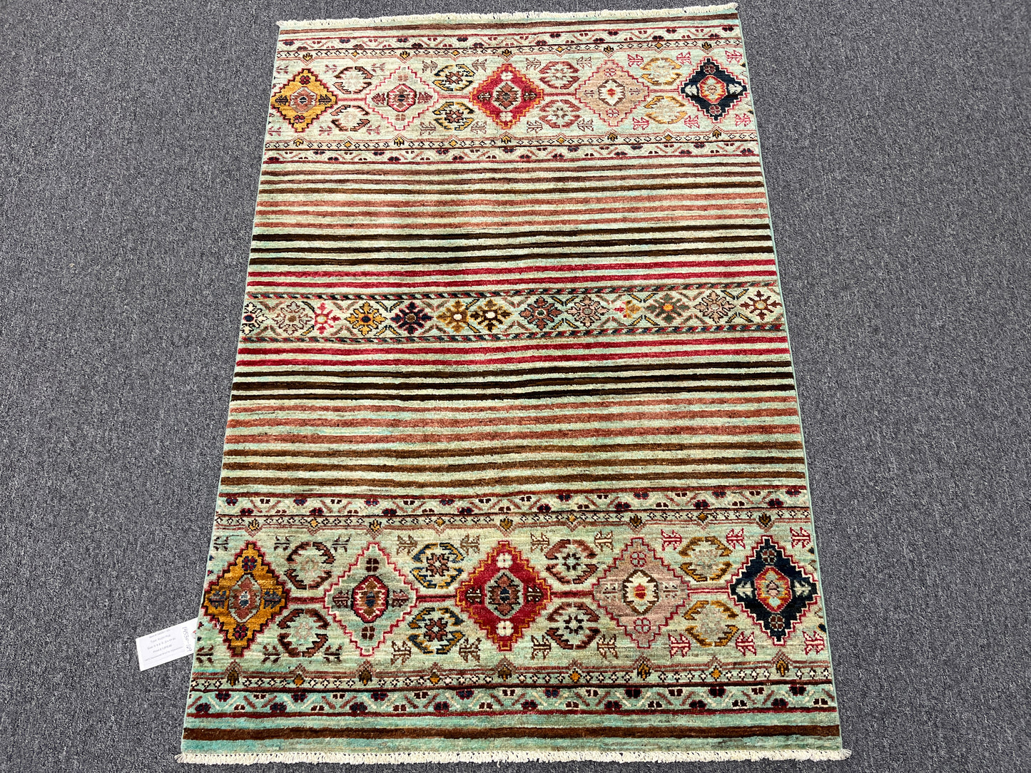 Multicolor Khorjin 3X5 Handmade Wool Rug # 14530