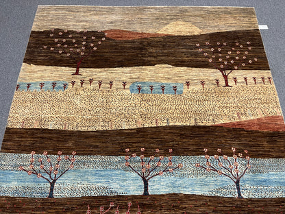 8X11 Gabbeh Loribaft Handmade Wool Tribal Rug # 14426
