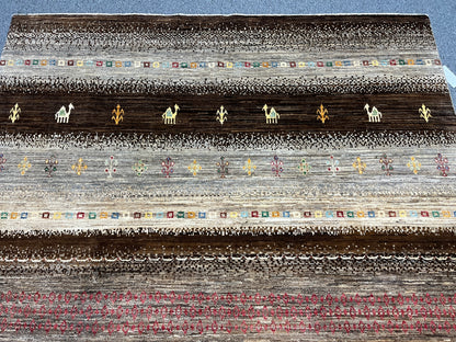 7X10 Gabbeh Loribaft Handmade Wool Tribal Rug # 14431