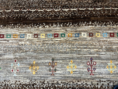 7X10 Gabbeh Loribaft Handmade Wool Tribal Rug # 14431