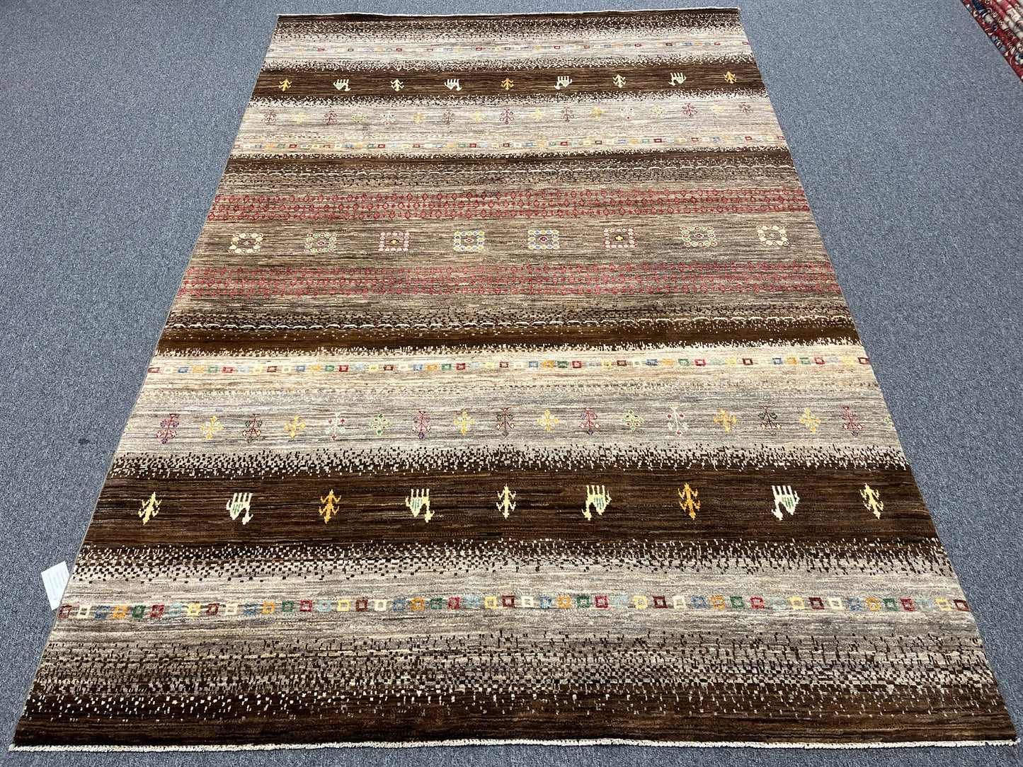 7X10 Gabbeh Loribaft Handmade Wool Tribal Rug # 14431