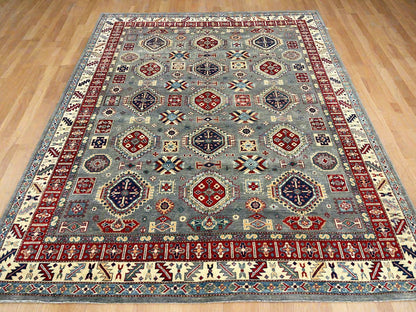 Grey 8X10 Kazak Hand Made Wool Rug # 14439